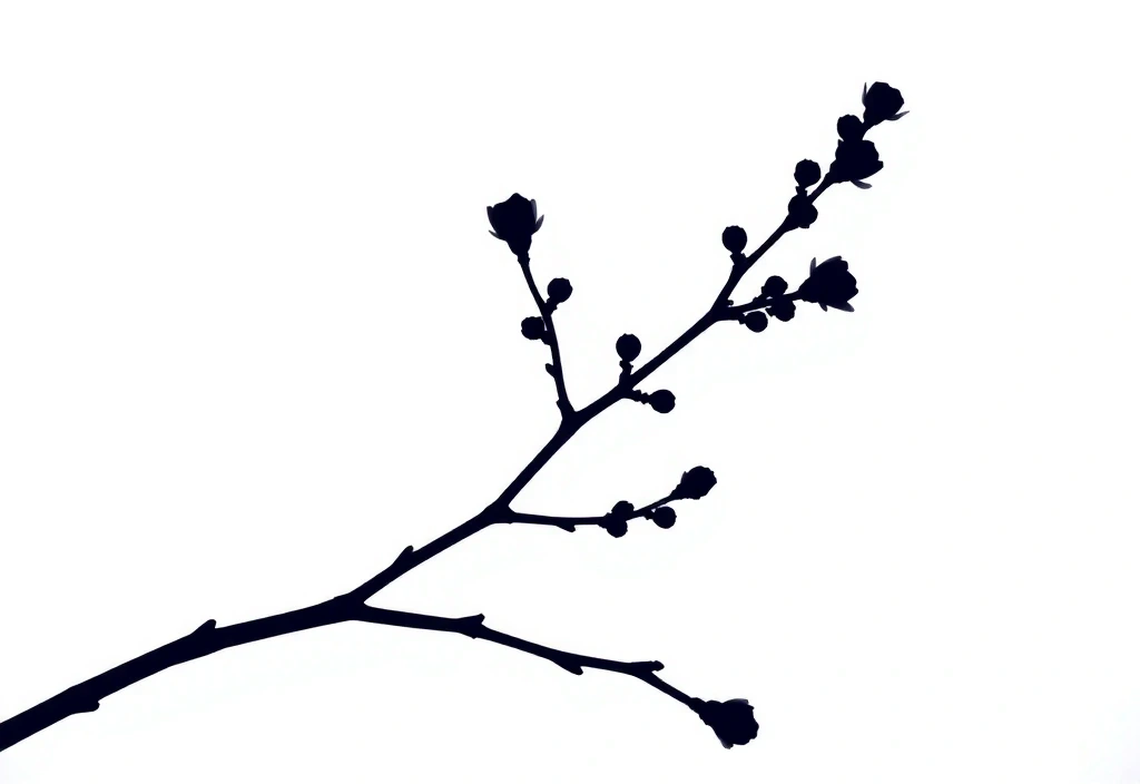 Botanical branch silhouette