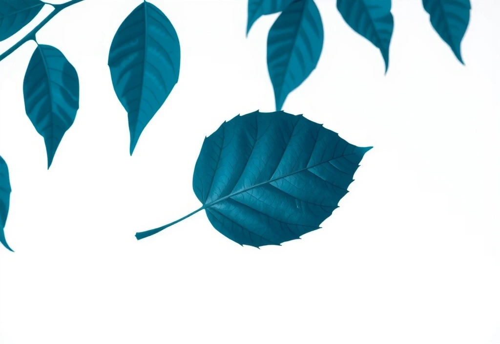 Botanical leaf silhouette